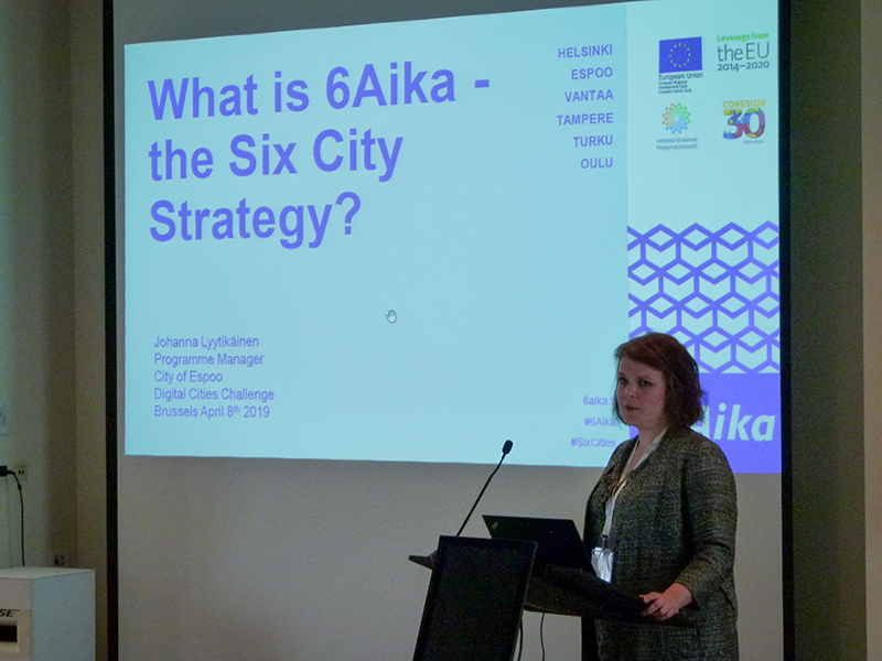 Johanna Lyytikäinen, Smart City project manager from Espoo, presents 6Aika intiative